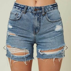 O’Neill distressed denim shorts cutoffs high rise